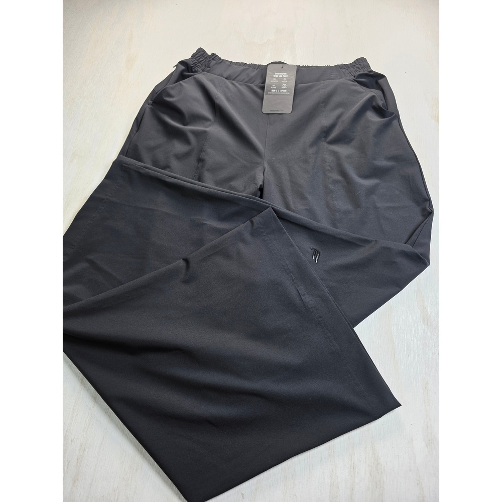 Fabletics Downtown Wide Leg Pant Black Relaxed Fit Sweat Wicking Size L NEW